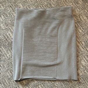 Express Gray Ribbed Pencil Skirt